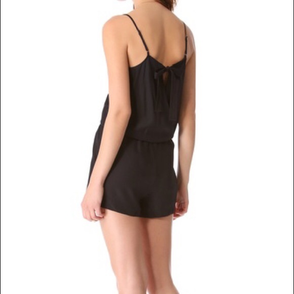 Parker 100% silk edie romper in black S - Picture 3 of 6